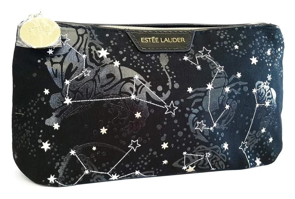 Estee Lauder Cosmetics Makeup Travel Bag (Black with White Constellations) - Image 1 of 4