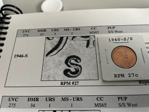 1946-S/S West  Lincoln Wheat cent UNC Red RPM 30 Really Nice coin RARE Cover