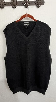 Lrg Herringbone Grandpa Academia Soft Italian Merino Wool Sweater Vest Men’s  - Image 1 of 4
