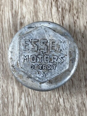 Tapa de grasa vintage Essex Motors, tapa central antipolvo tapacubos Detroit EE. UU. Foto 1 de 4