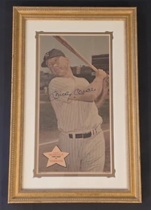 Rare 1968 MICKEY MANTLE Signed Topps Pinup Poster-HOF-YANKEES-PSA 9 Auto - Picture 1 of 10