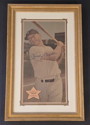 Rare 1968 MICKEY MANTLE Signed Topps Pinup Poster-HOF-YANKEES-PSA 9 Auto - Image 1 of 4