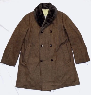 Abrigo Chaqueta De Colección Años 60 Mighty Mac Talla 38 Lana Piel Sintética Cuello Boa Chaquetón Foto 1 de 4