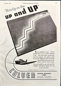Culver Aircraft US Air Corps Wichita KS anuncio impreso vintage 1941 - Imagen 1 de 6