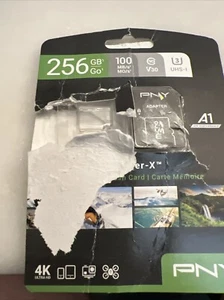 PNY Technologies 256GB Elite-X microSDXC Flash Memory Card ADAPTER ONLY UHS-I U3 - Picture 1 of 2