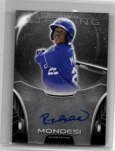 RAUL MONDESI 2013 BOWMAN ESTERLINA NOVATO CERTIFICADO AUTÓGRAFO KC - Imagen 1 de 1
