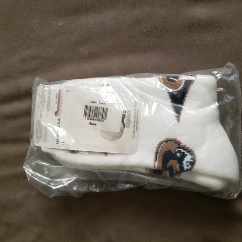 For Bare Feet St. Louis Rams NFL Adult. Long white Socks. Size 10-13 Cover