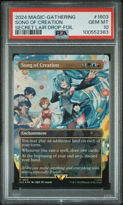 MTG Song of Creation FOIL Hatsune Miku Secret Lair Drop #1603 PSA 10 Gem Mint - Image 1 of 2