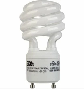 13 watt GU24 Twist and Lock Spiral CFL Light Bulb 13W watt = 60W 2700K Eiko - Picture 1 of 1