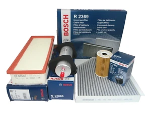 Audi A4 2.0 TDI Service Kit Oil Air Fuel Cabin Filter 2007 to 2015 BOSCH OPT2 - Picture 1 of 7