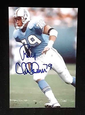 FOTO BRILLANTE 4x6 firmada autografiada por Ray Childress Houston Oilers Pro Bowl DT Foto 1 de 2