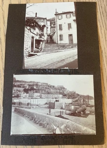 GIBRALTAR 2x LATE 1800S PHOTOGRAPHS - STREET STEPS & EUROPA ROYAL BATTERY CANNON - Foto 1 di 6