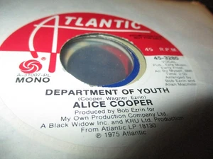 1975 ALICE COOPER Department Of Youth US Stereo/Mono Promo 7" Atlantic 3280 NM - Picture 1 of 2
