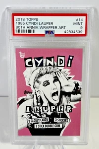 2018 Topps 80th Anniversary 1985 Cyndi Lauper #14 PSA 9 MINT - Picture 1 of 7