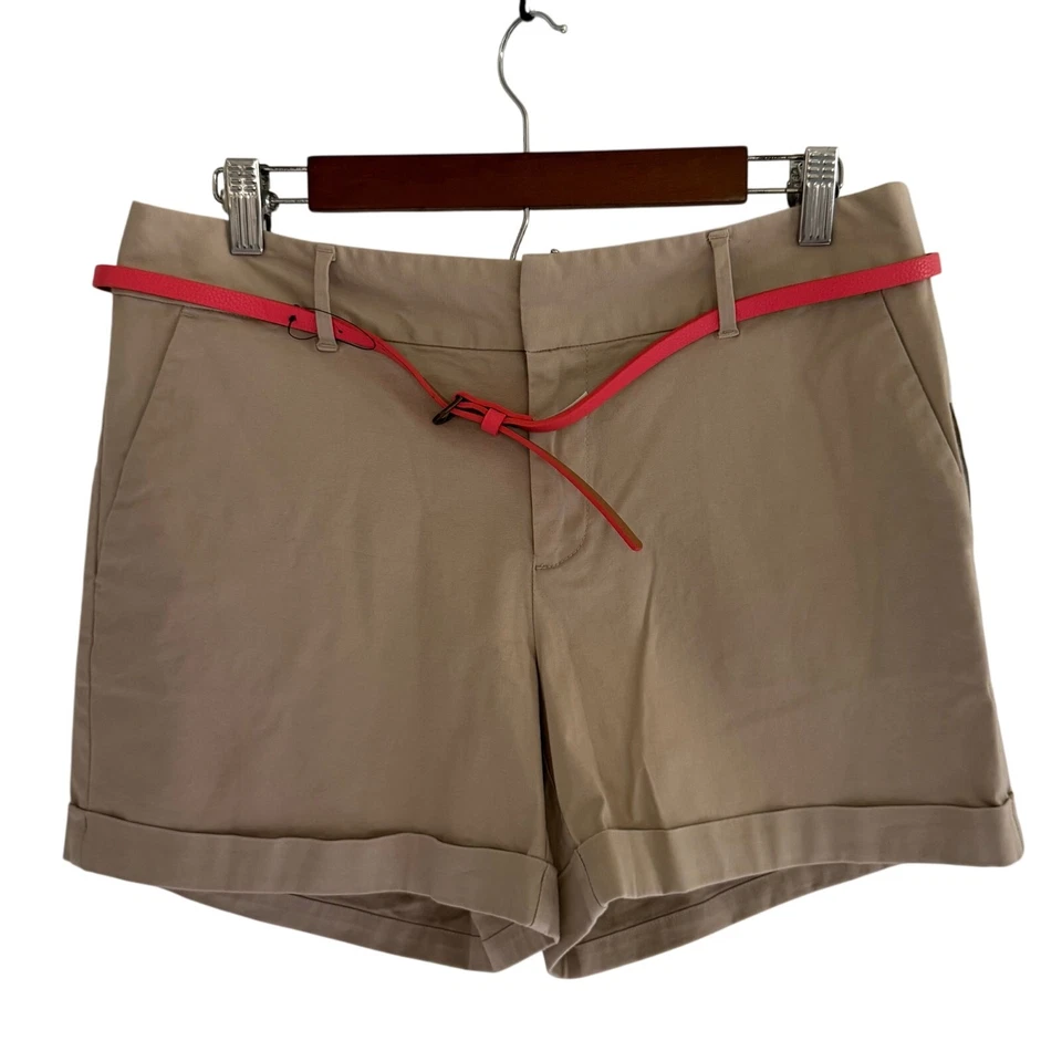 MAISON JULES Mid Rise 4.5 英寸内缝直筒日常短牛津 TAN 全新带标签 10 码 — 第 1/4 张图片