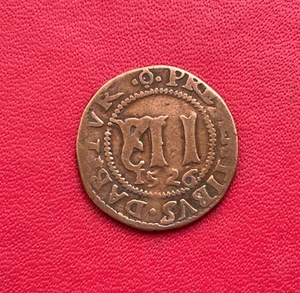 Méreau de 12 deniers. Abbaye de Saint-Bertin. Monnaie ecclésiastique Saint-Omer. - Picture 1 of 3