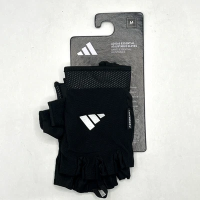 Adidas Aeroready Essential Adjustable Workout Lifting Gloves Black Women Size M - image 1 of 4