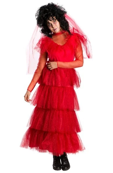 Lydia - Beetlejuice - Red Wedding Dress & Veil - Adult  Womens Halloween Costume - Image 1 of 1