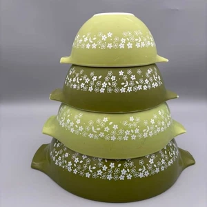 PYREX 444,443,442,441 SPRING BLOSSOM CRAZY DAISY CINDERELLA BOWL SET 4 - Picture 1 of 22
