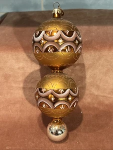 2000 Christopher Radko Midas Treasure 9" Brown Bronze Ball Ornament Box Not Orig - Picture 1 of 10