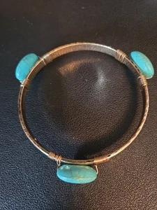 Chico's Türkis und Gold Armreif Armband Damen 6 Zoll - Bild 1 von 5