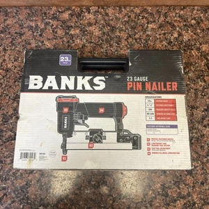 Banks Pin Nailer 23 Gauge Air Powered Nail Gun Lightweight Trim Molding 64143 P2 - Picture 1 of 4