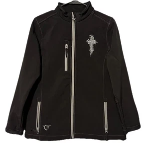 Giacca CH Cowgirl Hardware donna M nera con zip ricamata croce davanti e dietro - Foto 1 di 12