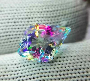 51 Ct Natural Mystic Topaz Loose Rainbow Color Fancy Cut Certified Gemstone - Picture 1 of 7