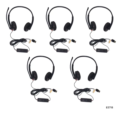 Plantronics Blackwire C320-M Dual Headset W/non-detach USB Adapter Lot of5 E5718 - Image 1 of 4