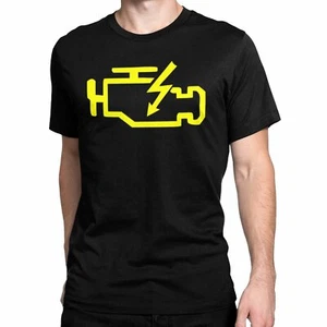 CHECK ENGINE LIGHT T-Shirt Black S-3XL JDM Boost Funny Mechanic Turbo Auto Car - Picture 1 of 4