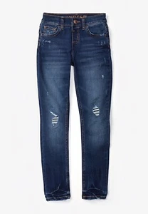 Justice Destructed Jeggings Jeans Dark Wash Blue Soft Stretchy Denim Girls NEW 6 - Picture 1 of 3