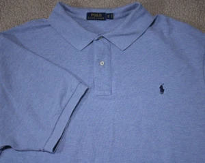 Ralph Lauren Poloshirt Herren 3XB BIG Blau Meliert Kurzarm Preppy - Bild 1 von 14