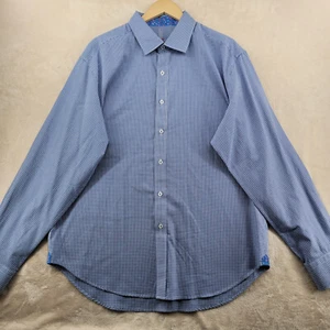 Robert Graham Flip Cuffs Men's Size 2XL  Blue Geometric Cotton L/S Casual Shirt - Picture 1 of 14