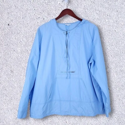 J Jill Women's Jacket Size XL Blue Lightweight Hooded Half Zip Pullover Pockets - Image 1 of 4