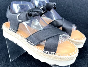 NUEVO Sandalias Frye And Co. Negras Nudo Cruz Punta Abierta Arco Zapatos Para Mujer 8.5 M - Imagen 1 de 10