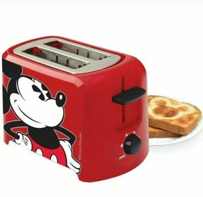 Disney Mickey Mouse 2 breite Scheiben Toaster Aufdruck Logo auf Brot Schulgerät - Bild 1 von 4