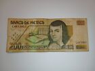 Mexico 200 Pesos 2000 Series Cf Circulated Foreign Banknote World Paper Currency