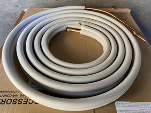 25Ft 1/4" - 1/2 "Flared Copper Tubing Ductless Split AC Connection Line Set  - Picture 1 of 1