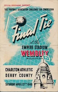 FA CUP FINAL PROGRAMME 1946 Derby County v Charlton Athletic - 4 cm tear - Picture 1 of 1