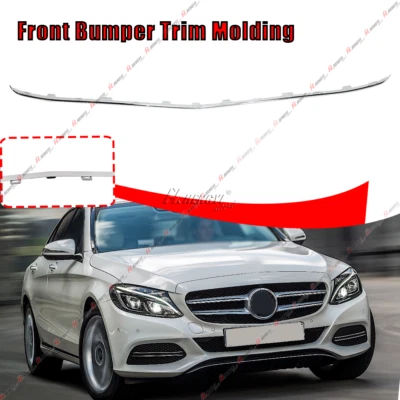 For 2015-2018 Mercedes Benz C300 Chrome Sedan Coupe Front Bumper Trim Molding - Image 1 of 4
