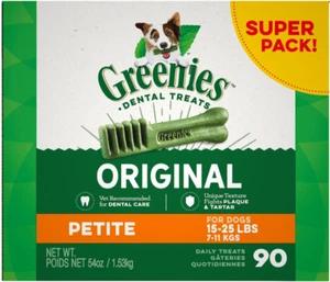 Greenies Original Petite Natural Dental Care Dog Treats, 54 Oz Box (90 Treats) - Picture 1 of 9