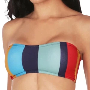 Sperry Womens Bikini Top XL Striped Polyester Blend Bandeau Lace Up - Picture 1 of 5