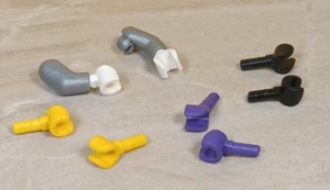 LEGO Silver Arm Set Lot of 4 Extra Replacement Hands Black Purple Yellow White - Picture 1 of 1