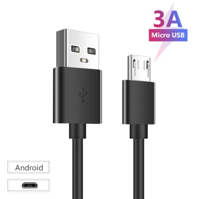 For Android Cable 25cm 1m 1.5m 2m 3m Charger Micro USB Samsung HTC LG 3A Fast - Image 1 of 4