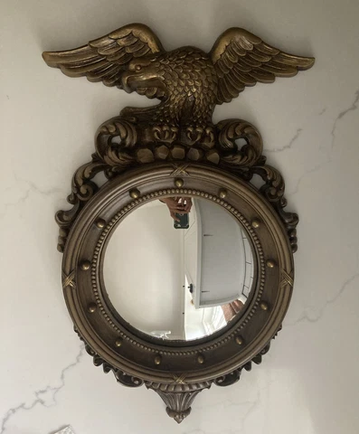 16" Syroco American Eagle Convex Bubble Federal Bullseye Framed Wall Mirror 4410 Cover