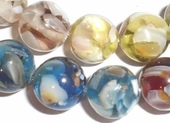 Muschel Perlen. Perlmutt in Resin. Bunt. 7mm. Strang - Bild 1 von 1