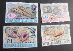 Cáscaras de vida silvestre British Océano Índico BIOT 1974 SG58/61 montadas sin montar o nunca montadas - Imagen 1 de 1