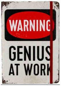 Nostalgic Art A5 Notebook WARNING - GENIUS AT WORK 128 pages 21 x 14.5cm - Bild 1 von 6