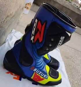 Suzuki GSXR Racing Motorrad Lederreitstiefel Motorrad Lederstiefel CE - Bild 1 von 2