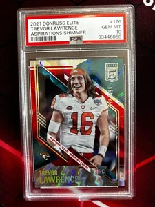 2021 Panini Donruss Elite Rookie Aspirations Shimmer Trevor Lawrence RC PSA 10 - Picture 1 of 2